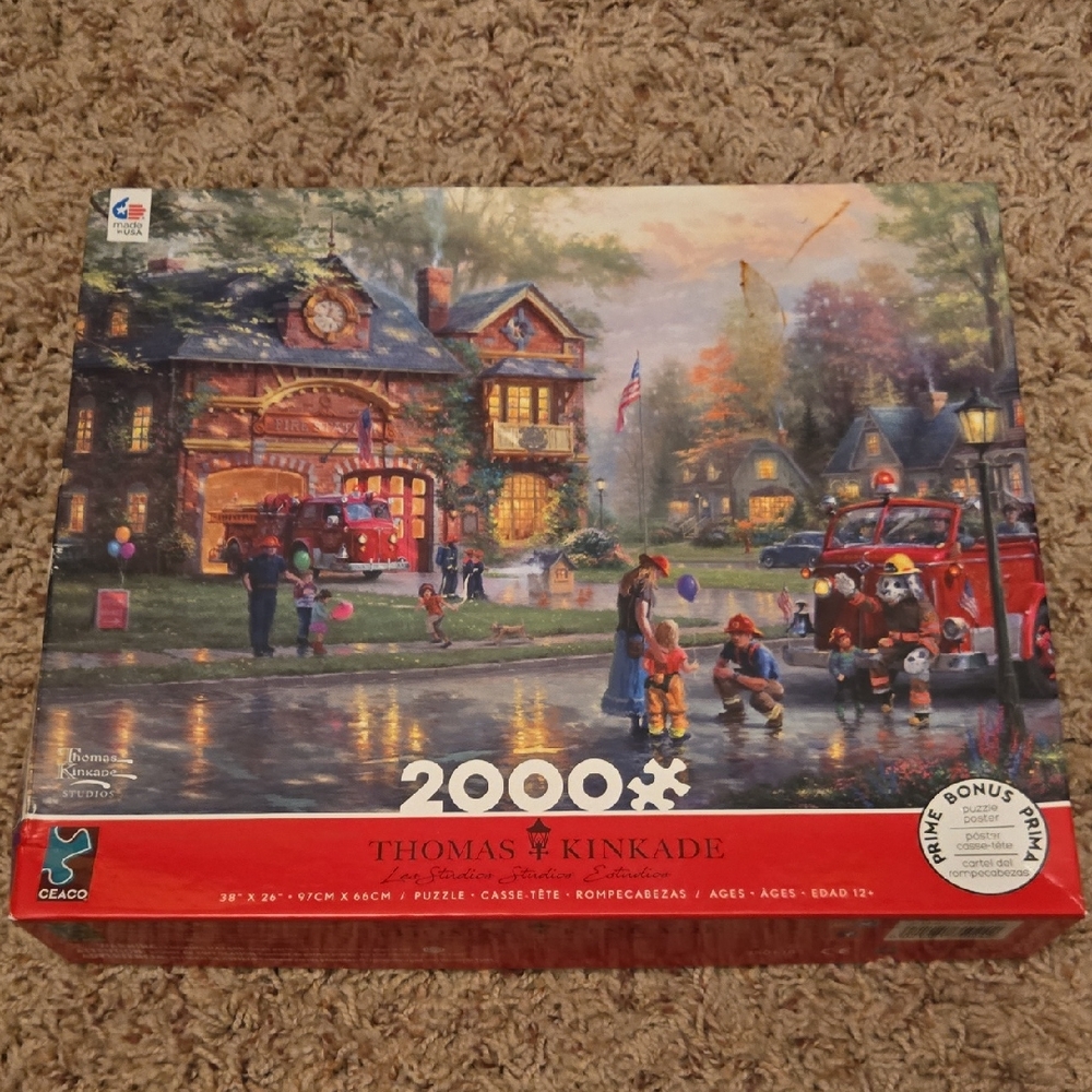 Thomas Kinkade 2000-Piece Jigsaw Puzzle - Vibrant Red and Blue